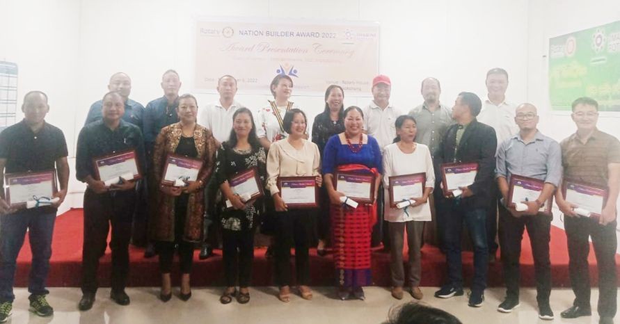 Recipients of the Nation Builder Award 2022 conferred by Rotary Club of Mokokchung at Rotary House, Mokokchung on September 6. (Morung Photo)
