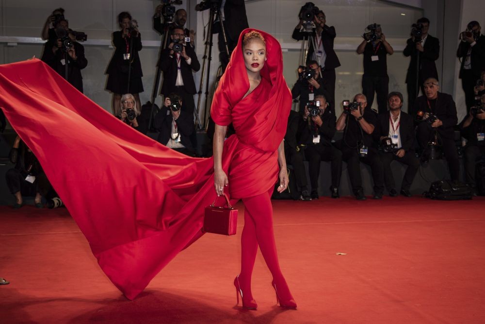 Tessa Thompson poses for photographers upon arrival at the premiere of the film 'Bardo' during the 79th edition of the Venice Film Festival in Venice, Italy, Thursday, Sept. 1, 2022. AP/PTI(