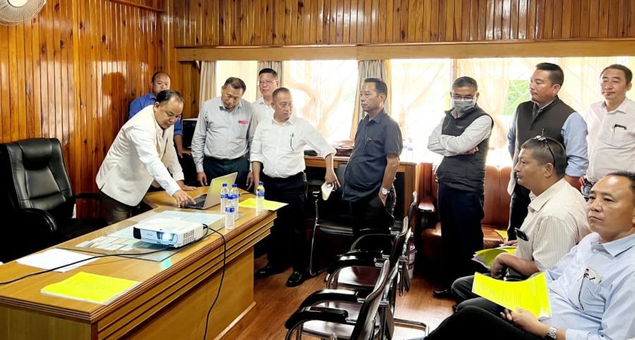 Advisor Power, Tovihoto Ayemi launching the Unified Rooftop Solar (RTS) web portal in Nagaland on September 5. (Photo Courtesy: Twitter)