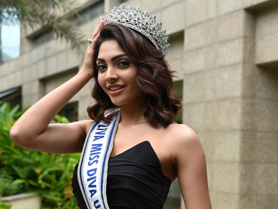 Bengaluru: LIVA Miss Diva Universe 2022 Divita Rai poses for photos during an event, in Bengaluru, Thursday, Sept. 8, 2022. (PTI Photo)
