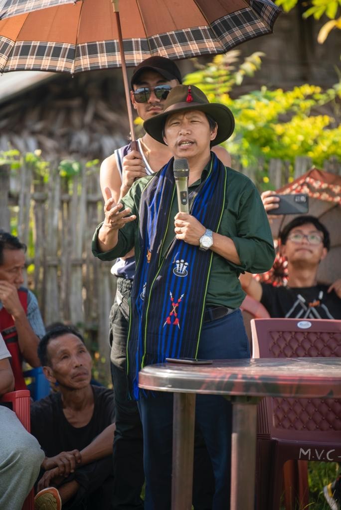 Secretary General NPF Achumbemo Kikon during his meetings with supporters in Akuk and Mekokla villages on September 10. (Photo Courtesy: NPF 40 AC Bhandhari)