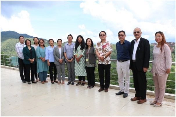 V Hekali Zhimomi IAS, Additional Secretary, MoHFW with officials during the visit to the medical college site in Kohima on September 30.