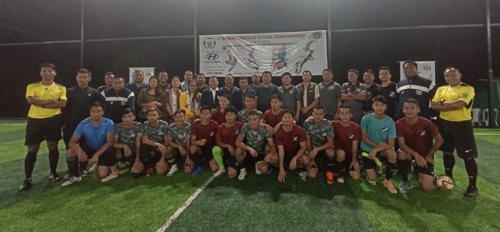 Champion Zasivi FC with others at 1st Kohima district Futsal championship on September 3.