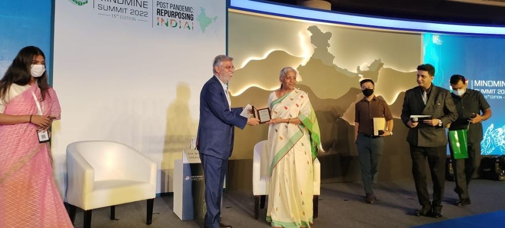 Many nations showing interest in rupee trade: Sitharaman.(photo:@Mindmine_Summit/Twitter)
