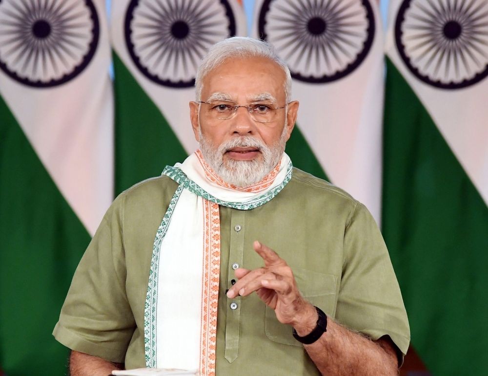 Kuno : Prime Minister Narendra Modi addressing after the Cheetah Release Ceremony, at Kuno National Park  in Madhya Pradesh on Saturday, September 17, 2022. (Photo:IANS/PIB)