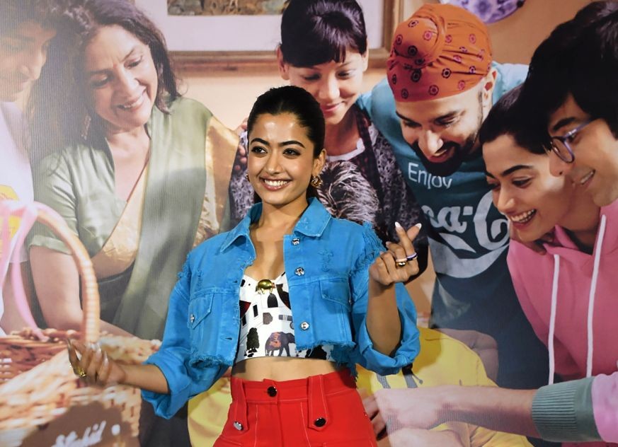 New Delhi: Bollywood actress Rashmika Mandanna poses for photos during a promotional event for her upcoming film 'Goodbye', in New Delhi, Friday, Sept. 16, 2022. (PTI Photo)