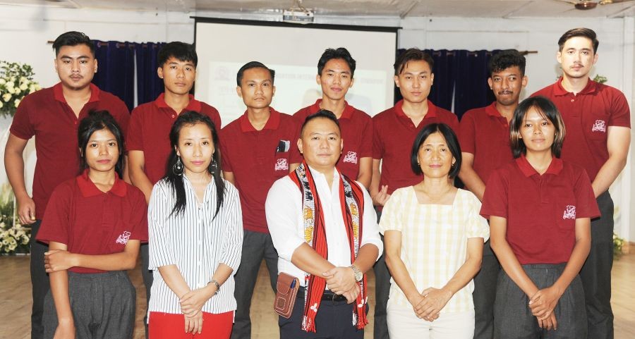 Ninoto I Zhimomi, ACP Chümoukedima with others during the lecture held at Livingstone Foundation International College, Dimapur on September 17.