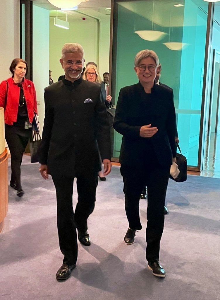 Sydney: External Affairs Minister S. Jaishankar during a meeting with Australian FM Penny Wong at the 13th Foreign Ministers' Framework Dialogue, in Sydney on Monday, Oct. 10, 2022. (Photo: Twitter)