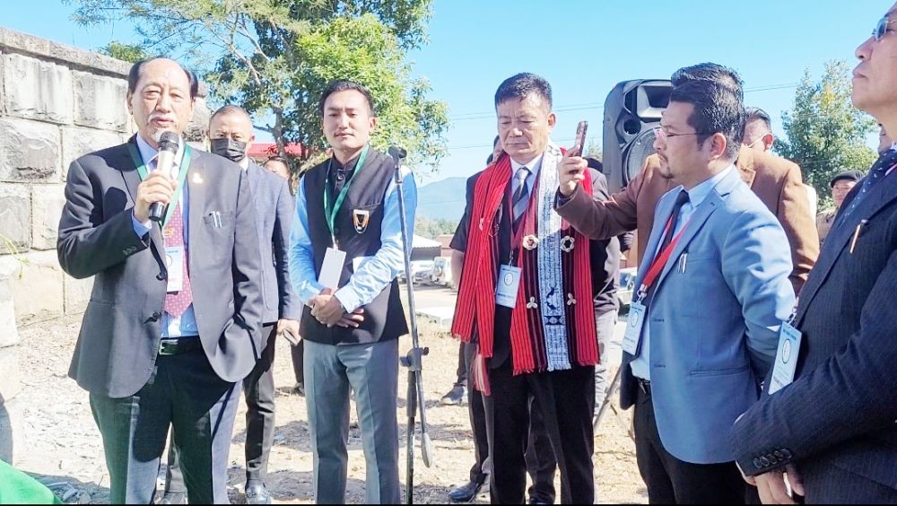 Chief Minister Neiphiu Rio speaking at the culmination programme of the yearlong celebration of NSF’s 75th year in Kohima on October 29. (Morung Photo)
