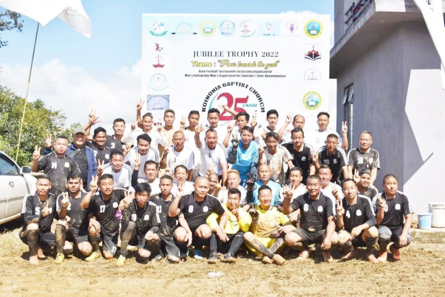 Koinonia Team A and Koinonia Team B pose for camera before the match on October 26.