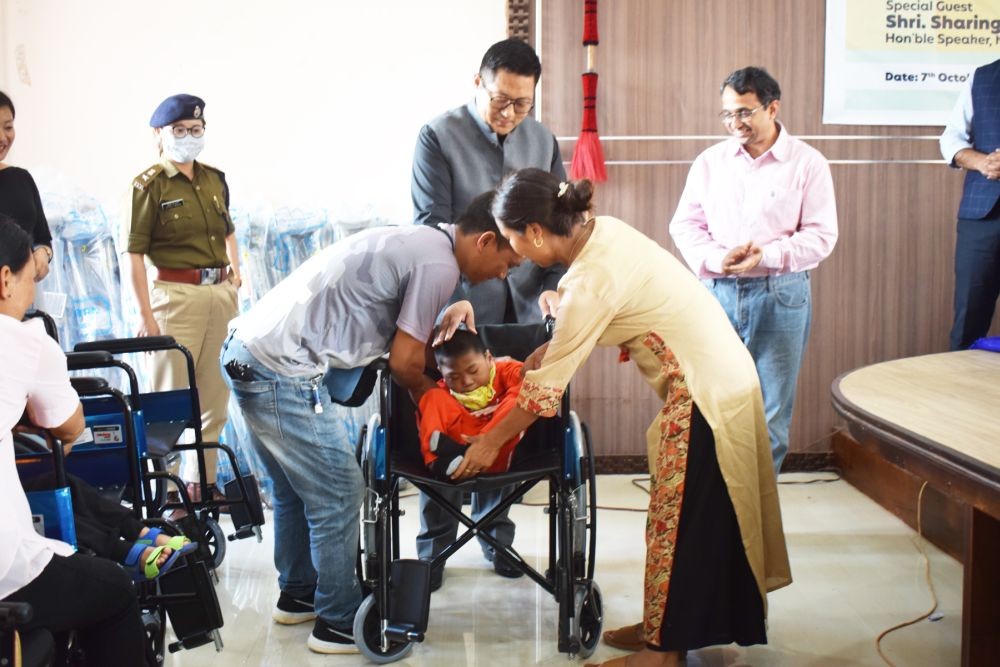 Assistive Aids distributed to the Differently Abled Persons in the presence of Speaker, NLA Sharingain Longkumer at DCs Conference Hall, Mokokchung on October 7. (Morung Photo)