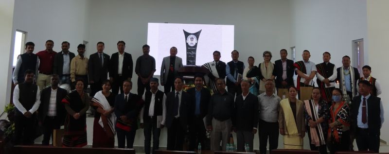 Dignitaries at the silver jubilee celebration of NU Tenyidie department in Kohima on October 15. (Morung Photo)