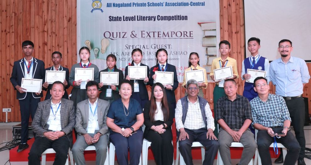 Winners of the All Nagaland Private Schools’ Association Central 2nd state level literary competition held in NBCC Platinum Hall, Kohima on October 20.
