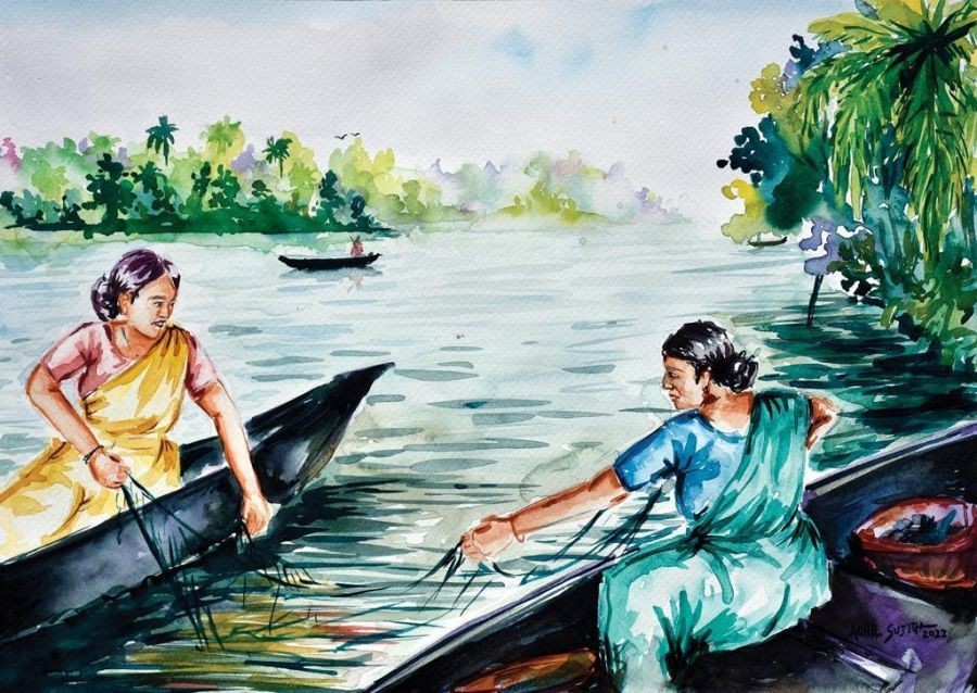 Book of 71 paintings reveal miseries and power of women engaged in fisheries
