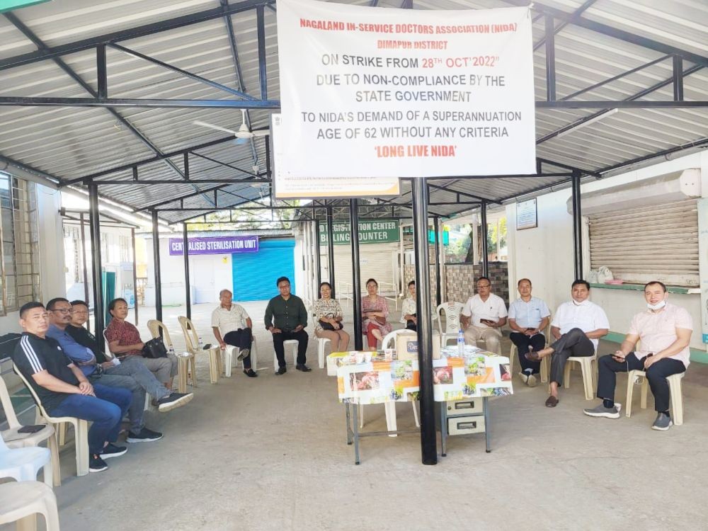 Members of the NIDA Dimapur district as the association’s agitation entered its 6th day on November 2.