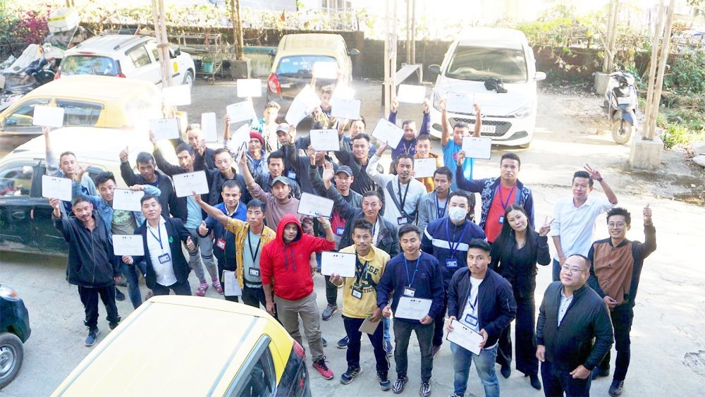 Taxi drivers after completion of the 2-day capacity building training conducted by YouthNet from November 24 and 25. (Photo Courtesy: YouthNet Media Cell)
