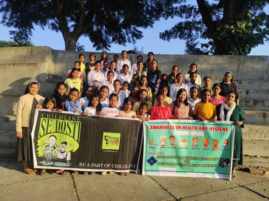 Participants of the awareness programme on menstrual hygiene. 