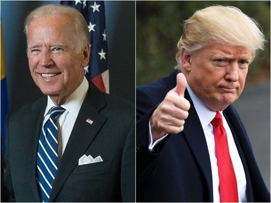 Washington Nov. 14 (Xinhua) --  Combo photo shows U.S. Democrat Joe Biden (L) and U.S. President Donald Trump attending their respective events on different occasions. (Xinhua/IANS)
