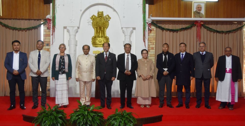 An oath taking ceremony of State Information Commissioner (SIC) in respect of State of Nagaland was held at Raj Bhavan, Kohima on November 30. Nosazol Charles and T Kekongchim Yimkhiung were sworn in as State Information Commissioner after an oath taking ceremony, administrated by Prof Jagdish Mukhi, Governor of Assam and Nagaland, in presence of CM Neiphiu Rio and others.(Photo Courtesy: PRO Raj Bhavan)