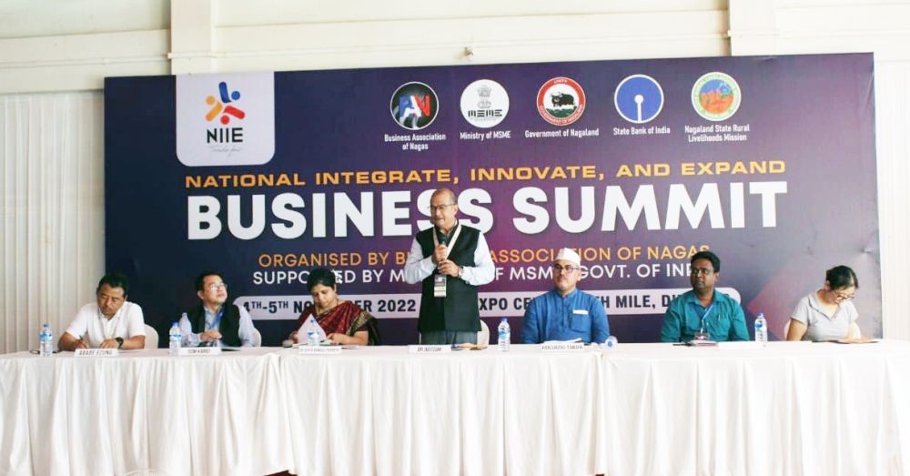 Dr Aotoshi along with the other panellists during the evening session of Business Summit at the ongoing Trade fair at NER Agri Expo on November 4. (DIPR Photo)