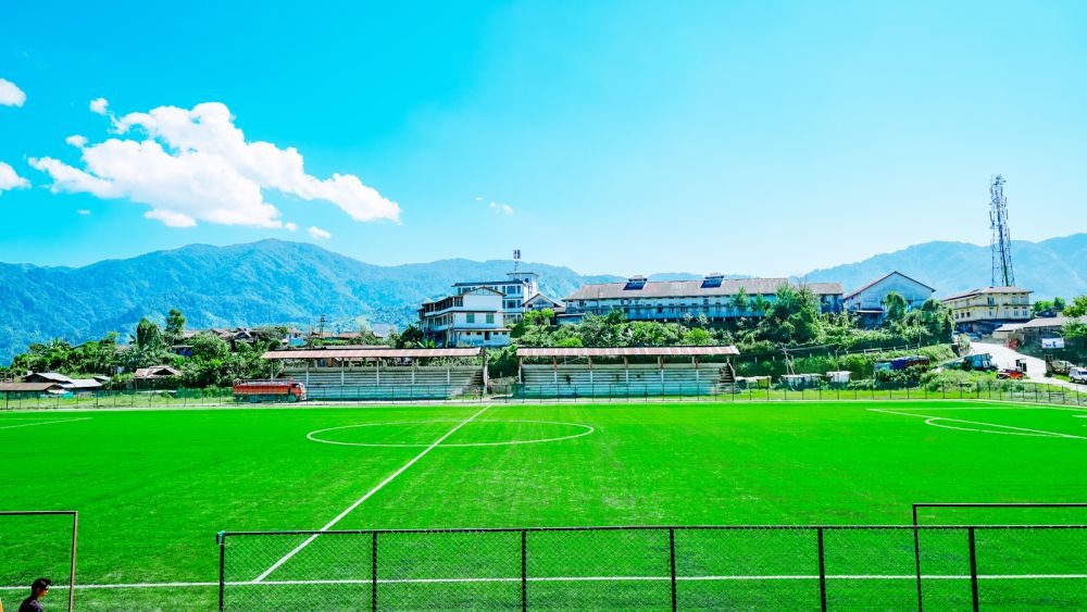 The newly constructed Loyem Memorial Astro Turf Ground in Tuensang where the 30th edition of the Loyem Memorial Trophy will begin on November 5. (Morung Photo)