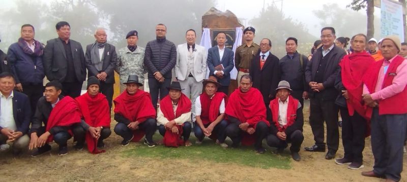 Azo Nienu along with other dignitaries after unveiling the jubilee monolith on December 15.