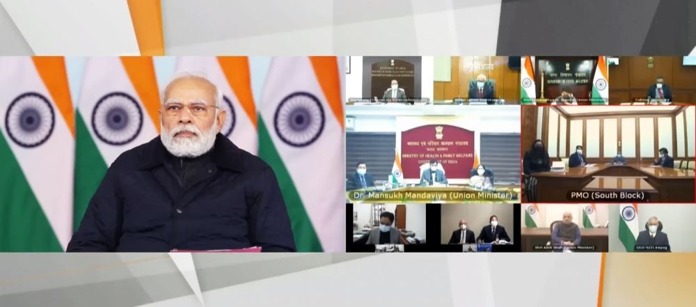 New Delhi: Prime Minister Narnedra Modi chairs a high-level meeting to review COVID-19 situation, in New Delhi on Thursday, December 22, 2022. (Photo: Twitter)