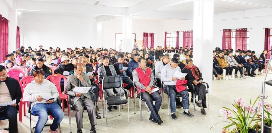 Section of the participants at the annual conference of Seiyhama Village Students Union on December 20.