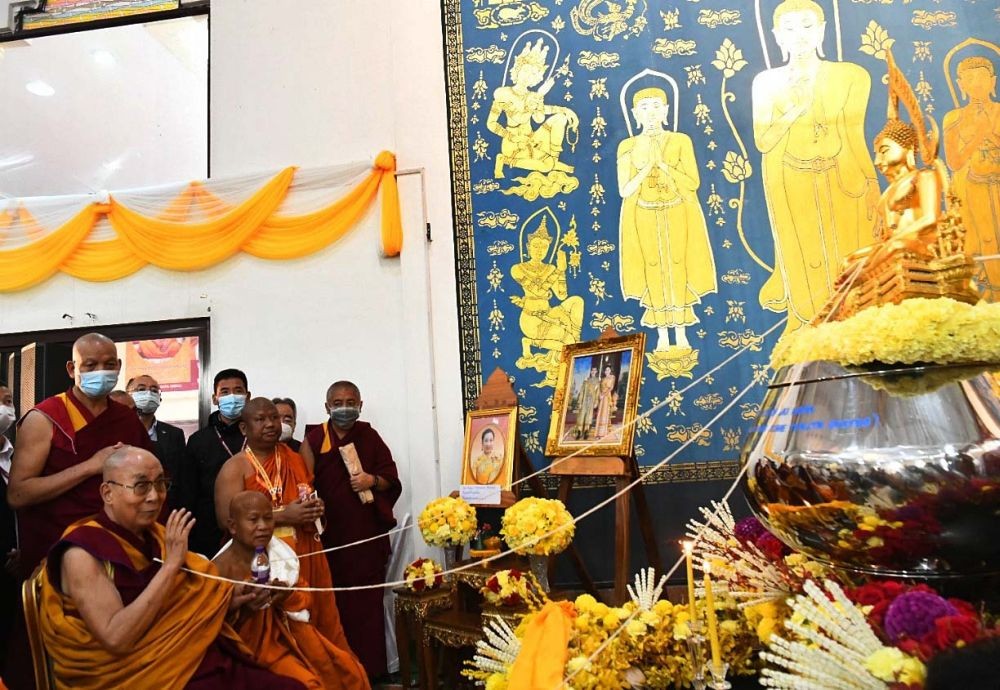 Tibetian spiritual leader Dalai Lama take part in a Pali and Sanskrit monk exchange programme at Watpa monastery in Bodhgaya on December 27,2022.(IANS Photo)