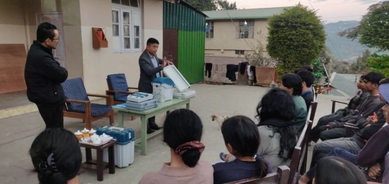 The Office of Deputy Commissioner & District Election Officer Kohima conducted an awareness programme on EVM & VVPAT at Kohima Orphanage on December 7. During the programme, ADC Kohima Rhosietho Nguori highlighted the various aspects of EVM & VVPAT functions. He also demonstrated on how the EVM & VVPAT works to the young and eligible voters who have applied for enrollment in the Electoral Roll. Besides the DC & DEO Officials, the mother of the orphanage, Neibanuo, Booth Level Officer and others were also present during the programme. (DIPR Photo)