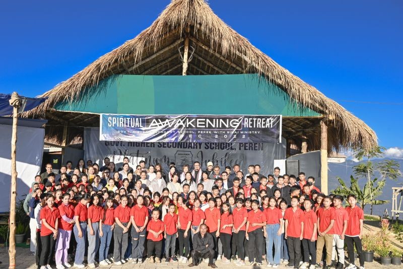 Participants of the Spiritual Awakening Retreat for two days which started on December 6 at Government Higher Secondary School Peren with Sinai Ministry as 75 post Jubilee celebration.