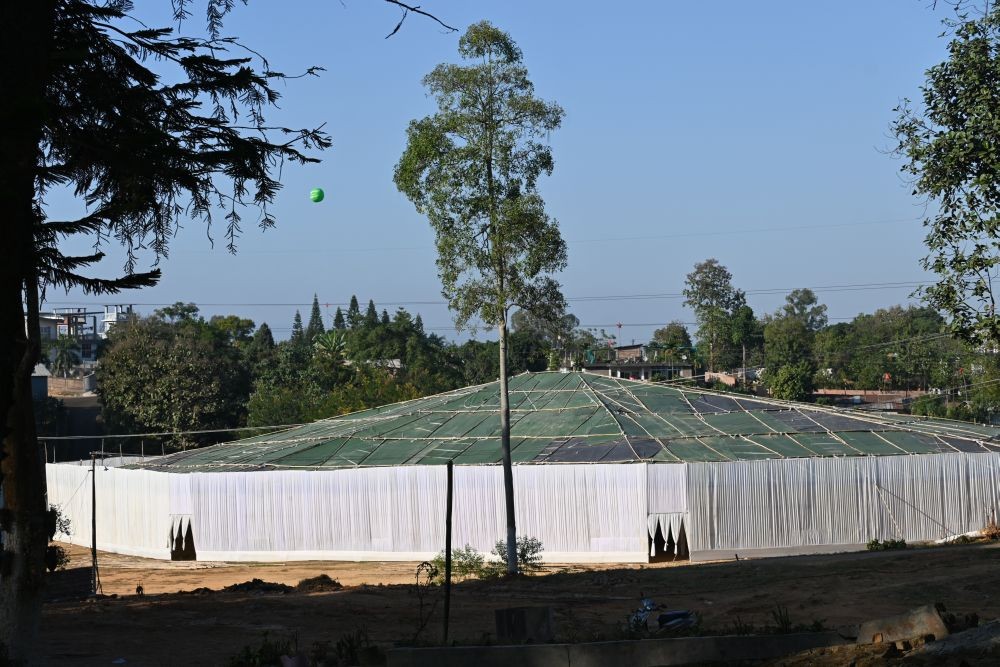 WSBAK is constructing a pandal hall that can accommodate at least 6000 people. (Photo Courtesy: WSBAK Platinum Jubilee Media Team)