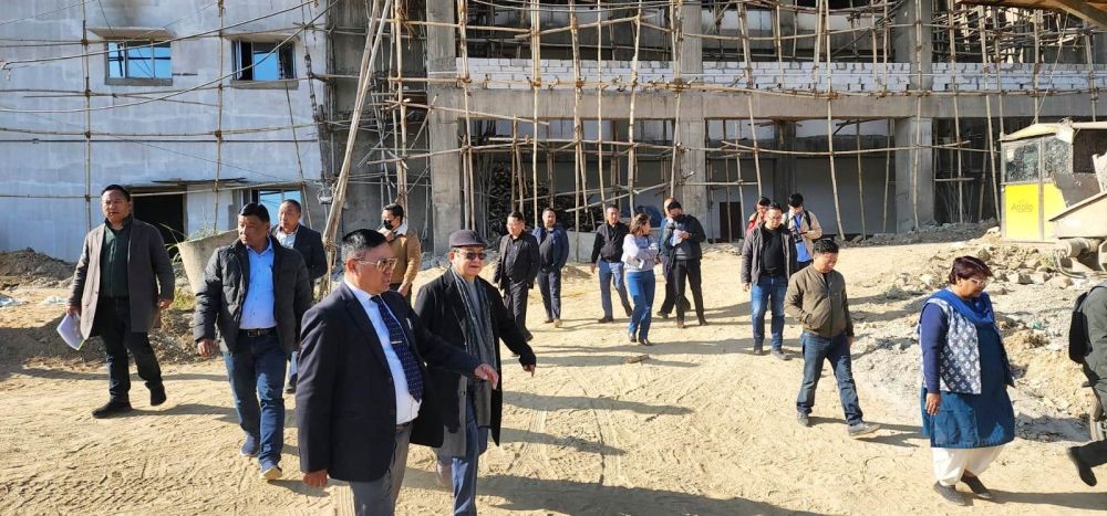 A team led by Commissioner & Secretary for Health & Family Welfare, Y Kikheto Sema inspected the ongoing project of New Medical College Pheibazo Kohima on December 17. (Morung Photo)