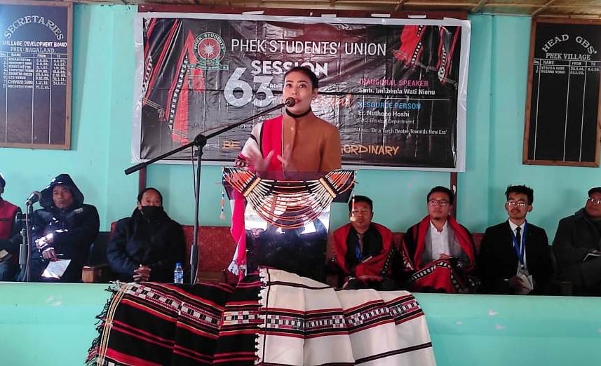 Imlibenla Wati Nienu speaking at the 63rd Session cum Seminar of PSU on December 29.