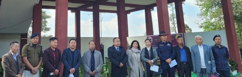 Neiba Kronu, Pohwang Konyak and others during the inauguration of Fire Station at Pfütsero on December 16. (Morung Photo)