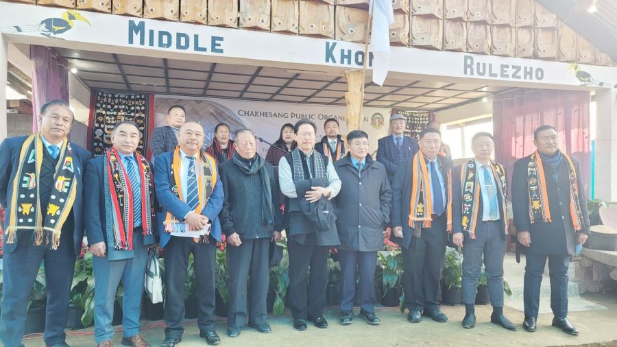 Dignitaries with CPO officials during the 41st general session of CPO at Middle Khomi village on January 10. (Morung Photo)