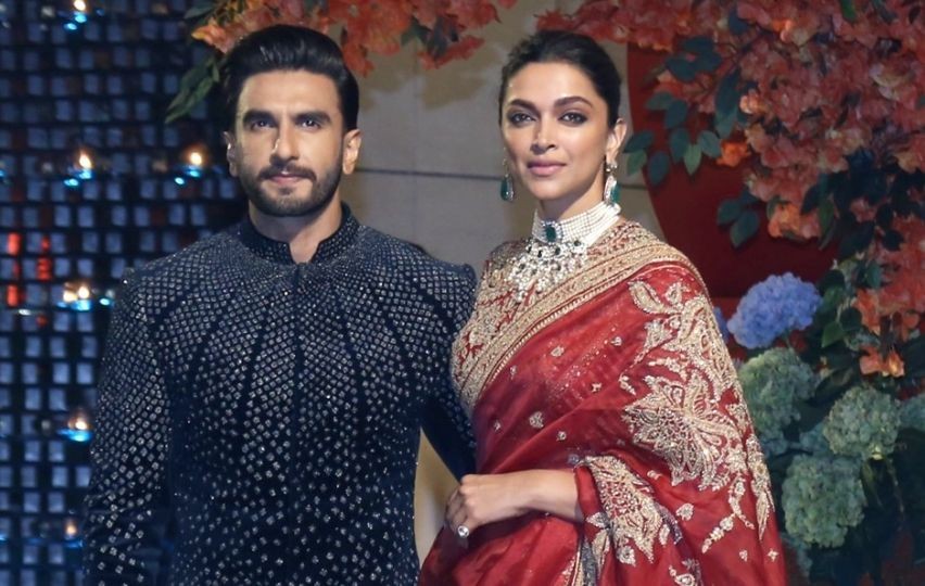 Mumbai: Bollywood actress Deepika Padukone with husband and actor Ranveer Singh pose for a photograph during the engagement party of Anant Ambani and Radhika Merchant, in Mumbai on Thursday, Jan. 19, 2023. (Photo: Sanjay Tiwari/IANS)