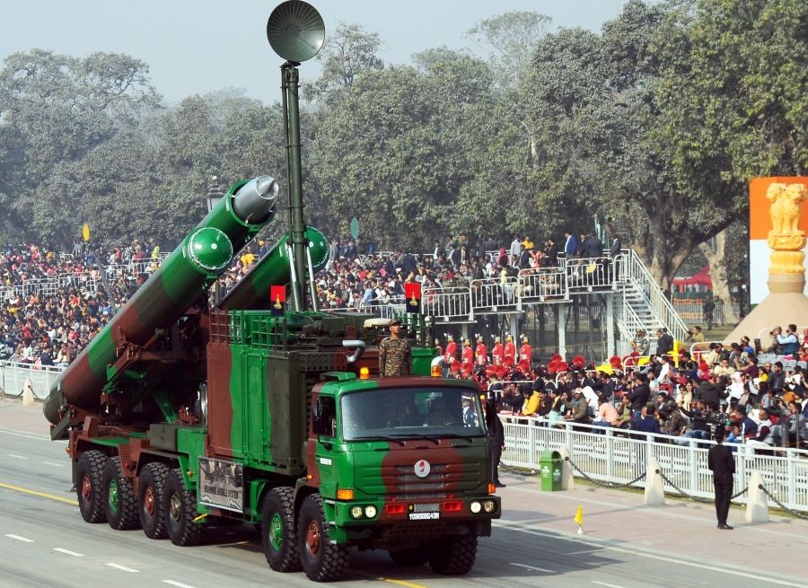 New Delhi: Indian Army Brahmos Missile System during the full dress rehearsal of the Republic Day Parade 2023, at Kartavya Path in New Delhi on Monday, Jan. 23, 2023. (Photo:Qamar Sibtain/ IANS)