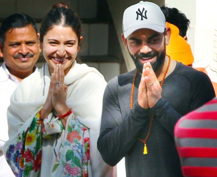 Rishikesh : Indian cricketer Virat Kohli along with wife Anushka Sharma visited Dayanand Giri Ashram in Rishikesh on Tuesday, Jan 31, 2023. (Photo:IANS/Rameshwar Gaur)