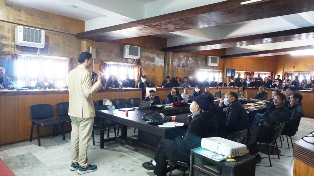 Prasanth KS, PHA, NHSRC during the orientation workshop on Indian Public Health Standards 2022 in Kohima on January 13.