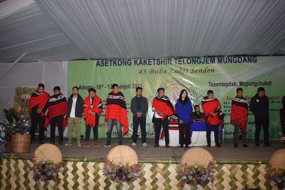 Newly elected office bearers of AKTM (2023-2026) during the concluding programme held at Mopungchuket village on January 12. (Morung Photo)