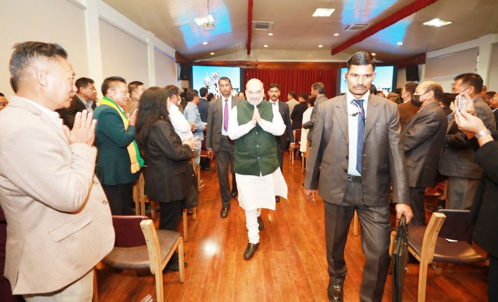 Union Home Minister, Amit Shah during the inauguration programme in Chümoukedima on January 6. (Photo Courtesy: Amit Shah/Twitter)