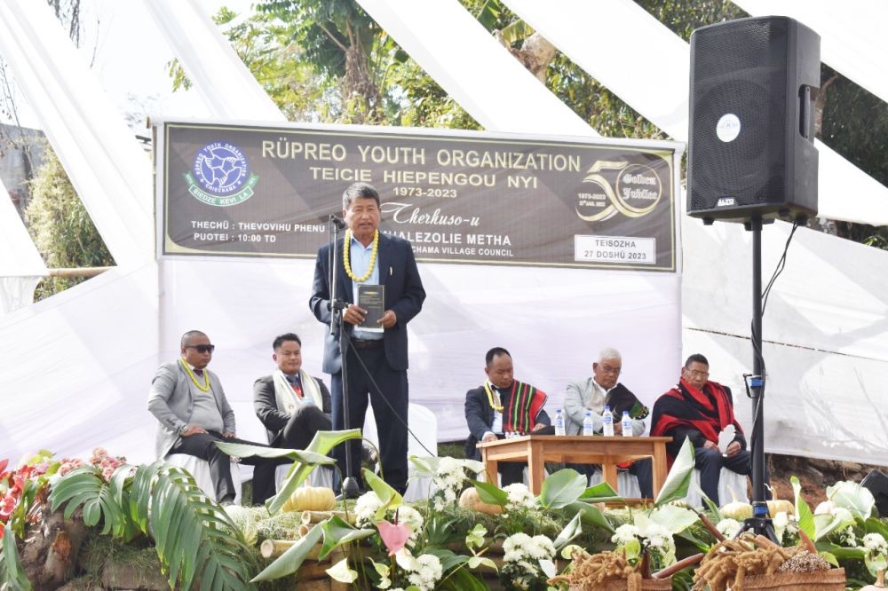 Mhalezolie Metha addressing golden jubilee celebration of RYO at Chiechama on January 27.