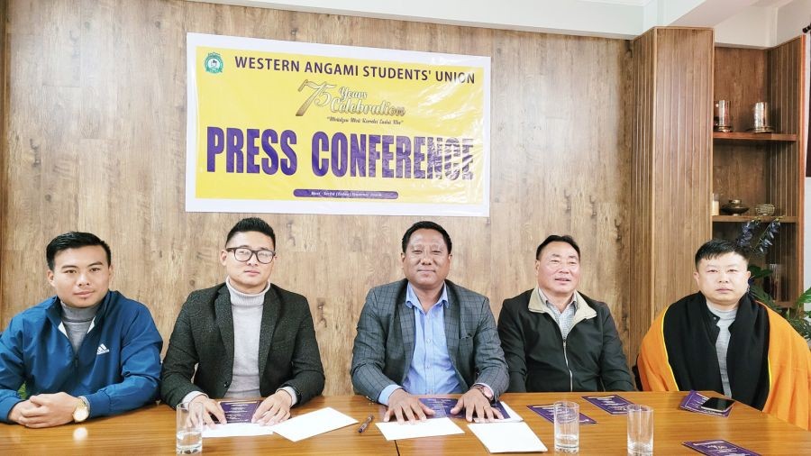 WASU and central organizing committee official during press conference in Kohima on January 3.