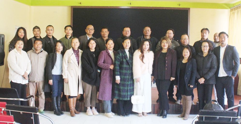 Members of Kohima Press Club during the 22nd Foundation Day of the club at LCS Building, Kohima on January 20.