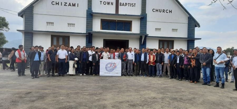 Members of CCEM, CBCC, apex body and frontal organisations during a two-day meeting with church leaders and public leaders held as a part of the first phase of awareness programme on Clean Election across Phek district on May 9 and 10, 2022. (Photo: CCEM/ Morung File)