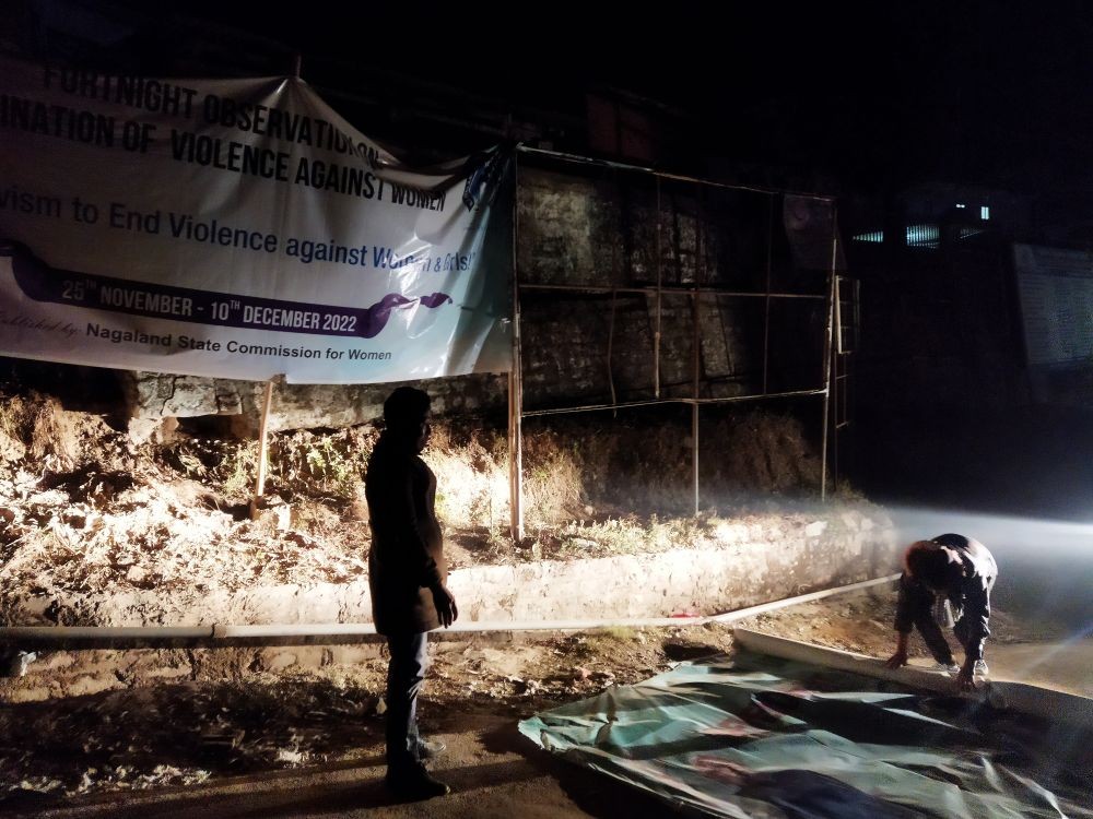 District Administration Wokha removes poster or hoarding in public premises after the announcement of date of Nagaland Assembly Elections 2023 on January 18.