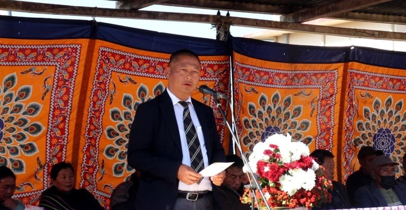 Dr Kekhrie Yhome addressing Kohima Municipal Ward 1, 2 & 3 sports meet kick off on January 10.