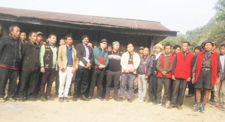 Officers of Ministry of DoNER, officials of district administration Mon and Longleng along with village leaders and GBs of Sowa Village. (DIPR Photo)