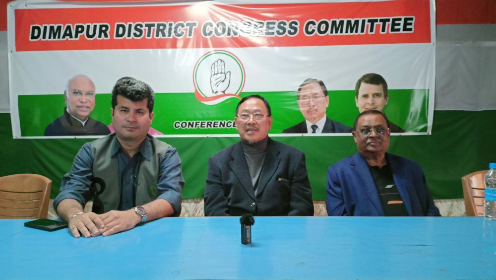 NPCC President, K Therie and other address a press conference in Dimapur on January 18. (Morung Photo)